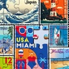 image:imageRemarks Coastal Stamp Collage Puzzle 500 Large Piece Jigsaw Puzzle for All Ages