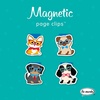 image:imageRemarks Dinosaur and Unicorn Doodles Magnetic Page Clips 2 Sets of 4 Page Clips 8 Clips TotalCats  Dogs with Glasses