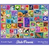 image:imageRemarks State Flowers Stamp Collage Jigsaw Puzzle 500 Large Piece Jigsaw Puzzle for All Ages