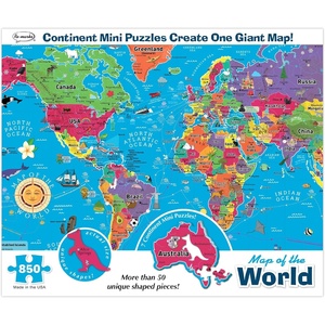image:imageAmericas 50 State Jigsaw Puzzle Educational USA Map with Unique State Shaped Pieces 850 Pieces Fun amp Interactive Learning for All Ages Made in The USAMap of World