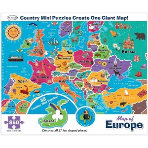image:imageAmericas 50 State Jigsaw Puzzle Educational USA Map with Unique State Shaped Pieces 850 Pieces Fun amp Interactive Learning for All Ages Made in The USAMap of Europe