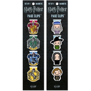 image:imageReMarks Harry Potter Hogwarts House Crests and Wizards Magnetic Page Clips 2 Sets of 4 Page Clips 8 Clips TotalProfessors  House Crests