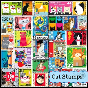 image:imageRemarks Cat PostageStamp Collage Puzzle 500Piece Puzzle for All AgesStandard Piece