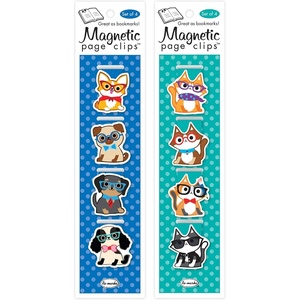image:imageRemarks Dinosaur and Unicorn Doodles Magnetic Page Clips 2 Sets of 4 Page Clips 8 Clips TotalCats  Dogs with Glasses