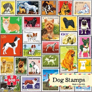image:imageRemarks Dog PostageStamp Collage Puzzle 500Piece Puzzle for All Ages