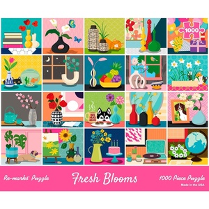 image:imageRemarks Fresh Blooms Collage Puzzle 1000Piece Jigsaw Puzzle for All Ages