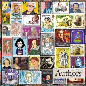 image:imageRemarks Love Letters Stamps Collage Puzzle 1000 Piece Puzzle for All AgesFamous Authors Postage Stamp