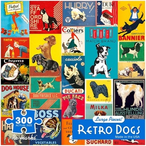 image:imageRemarks Retro Dogs Puzzle 300Piece Jigsaw Puzzle for All AgesRetro Dogs