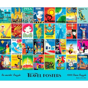 image:imageRemarks Travel Posters Collage Puzzle 1000Piece Jigsaw Puzzle for All Ages