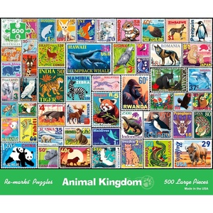 image:imageRemarks Year of the Rabbit Illustrated Puzzle 500Piece Jigsaw Puzzle for All AgesAnimal Kingdom Collage