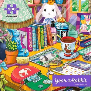 image:imageRemarks Year of the Rabbit Illustrated Puzzle 500Piece Jigsaw Puzzle for All AgesYear of The Rabbit