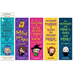 image:imageReMarks Harry Potter Wizards and Wands Set of 5 Different 2Sided Bookmarks